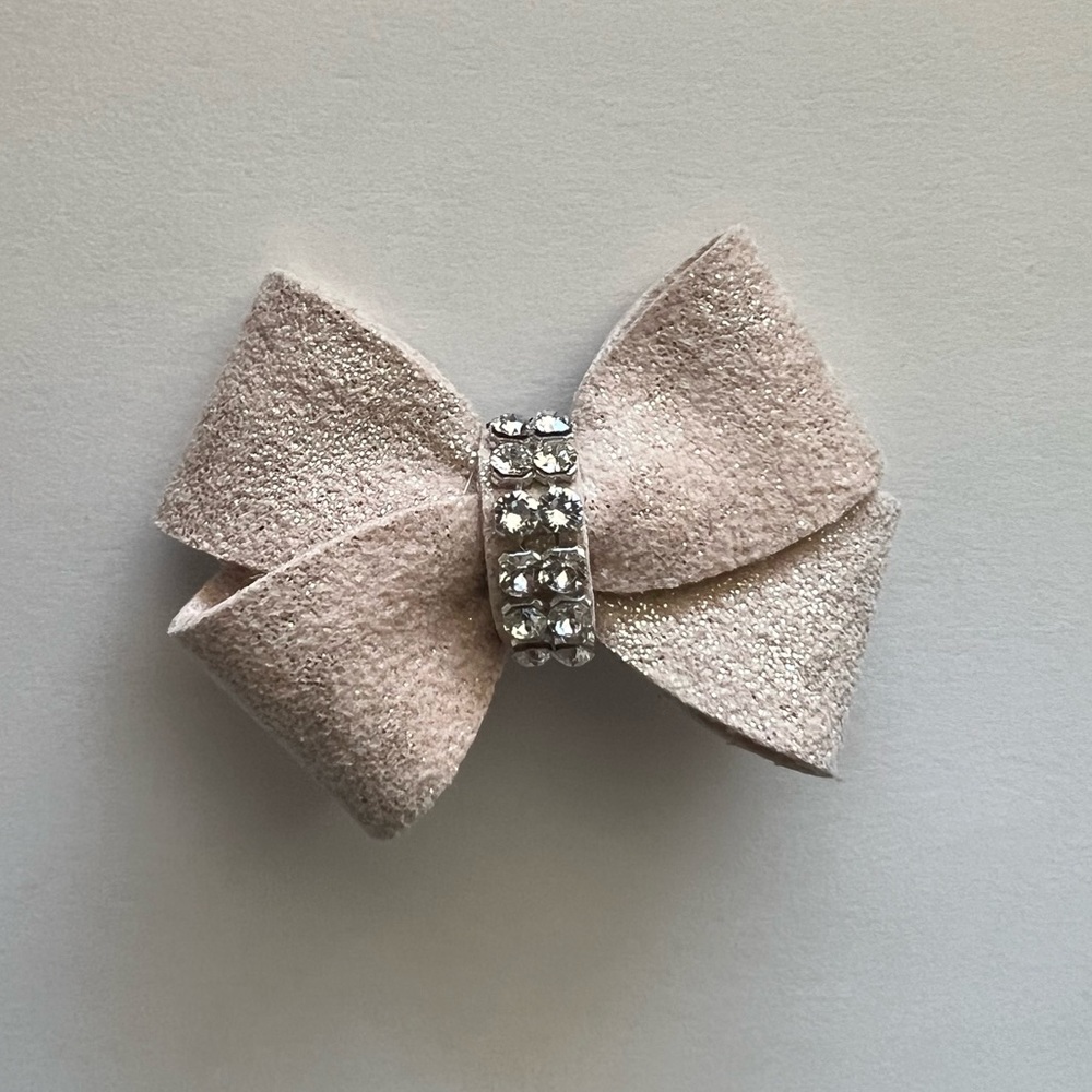 Susan Lanci Gliterati Nouveau Hair Bow (Champagne) (S)